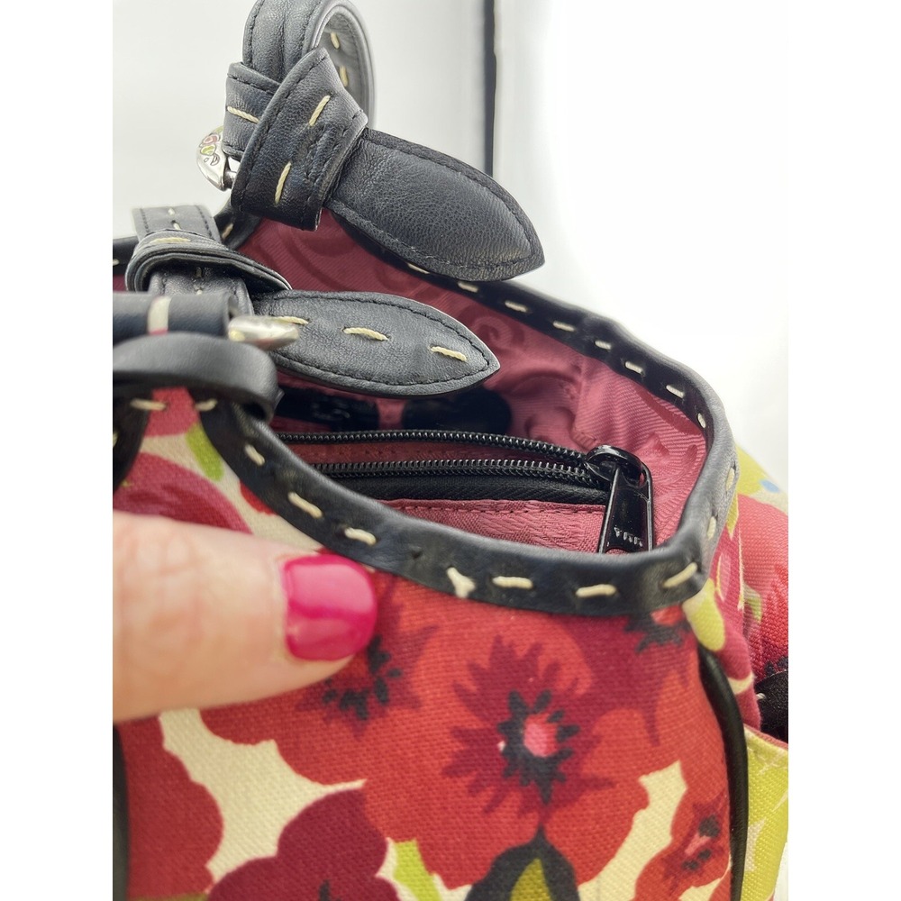 Brighton BEA Multicolor Floral Canvas Leather Trim Large Tote Shoulder Bag - Picture 7 of 16